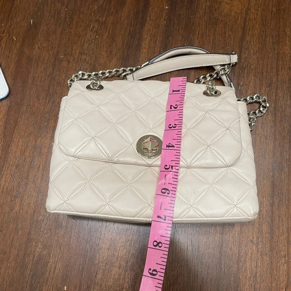 Kate Spade Natalia Cream Quilted Chain Shoulder Bag